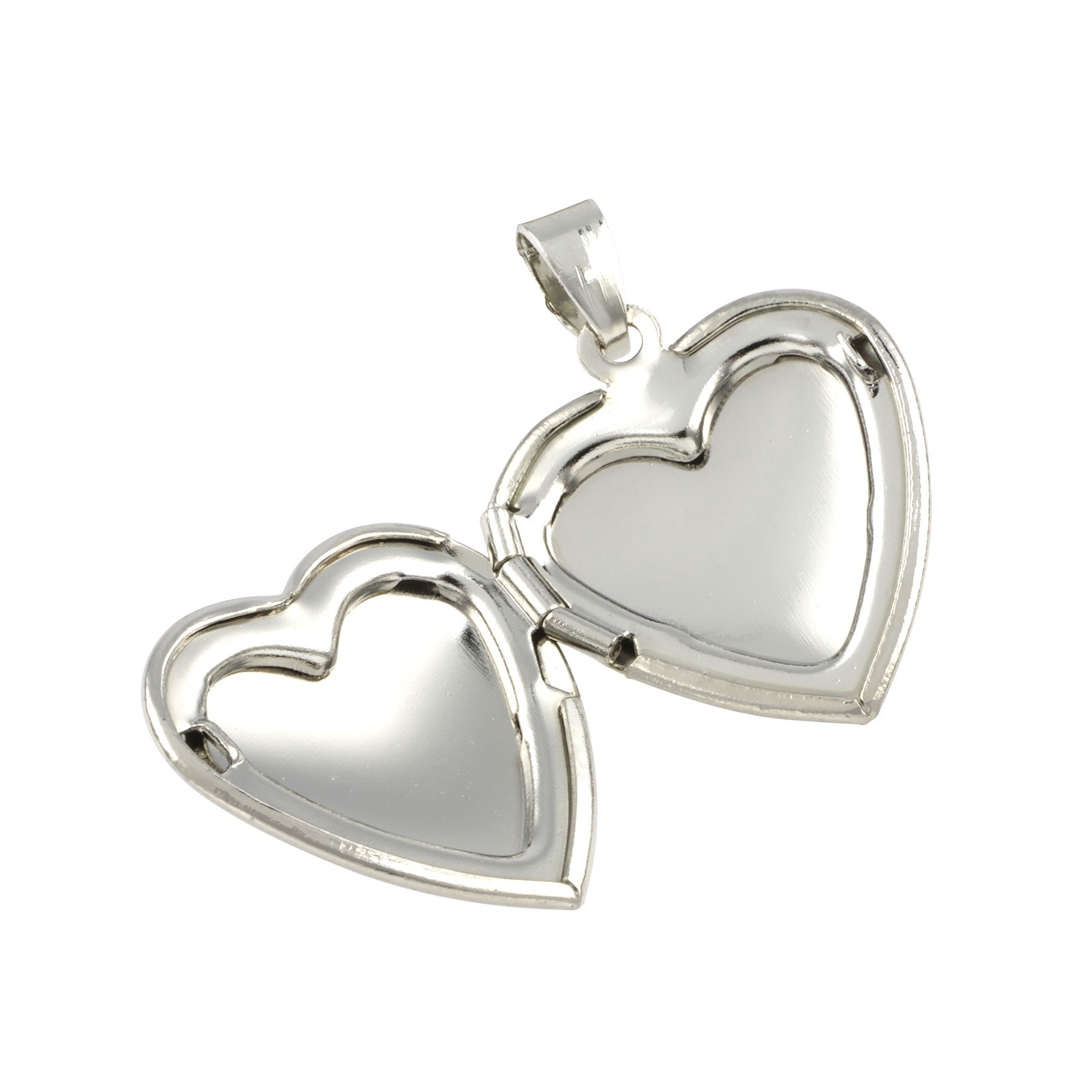 slide 2 of 3, Rhodium Heart Locket By Bead Landing, 19 mm