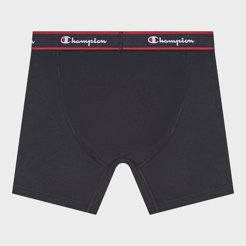 slide 3 of 5, Champion Men's Iconic Essentials 5pk Wicking Boxer Briefs - Heathered Black/Gray XXL, 5 ct