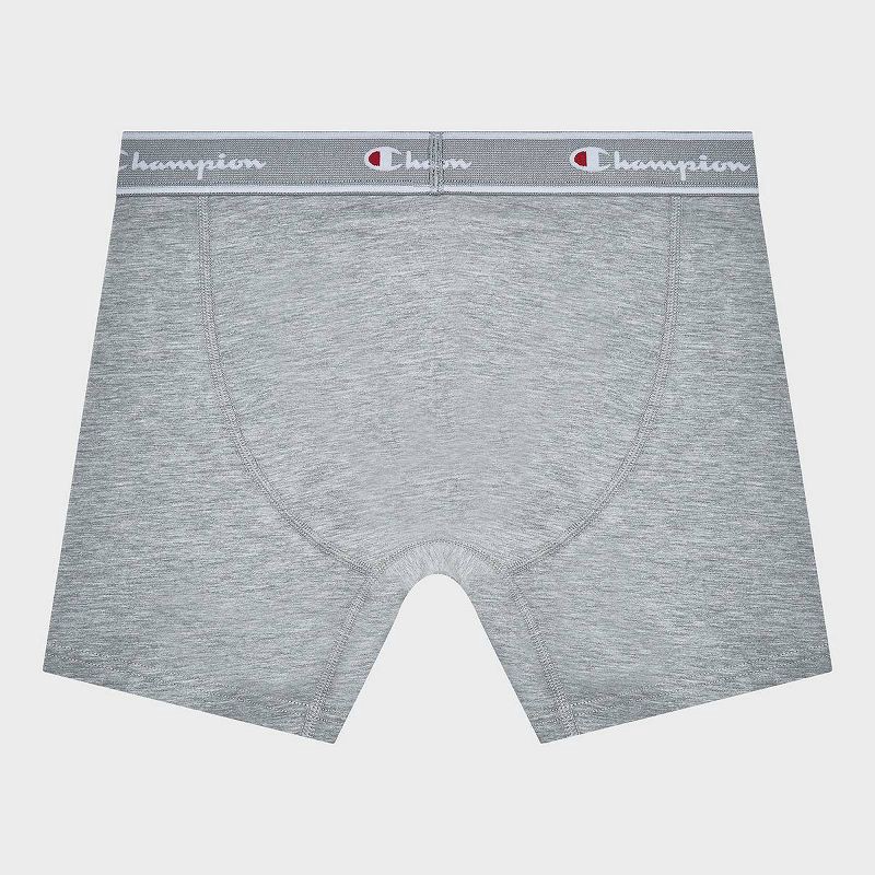 slide 4 of 5, Champion Men's Iconic Essentials 5pk Wicking Boxer Briefs - Heathered Blue/Gray M, 5 ct