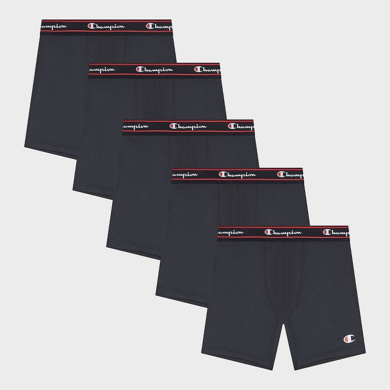 slide 2 of 5, Champion Men's Active Performance 5pk Breathable Boxer Briefs - Black XL, 5 ct