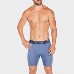 Champion Men's Active Performance 5pk Breathable Mid-Leg Boxer Briefs -Black/Red/Gray/Blue S