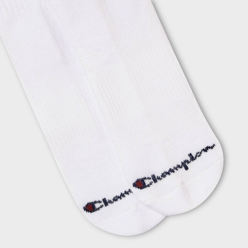 slide 4 of 4, Champion Iconic Essentials Men's 6pk Cushion Quarter Socks - White 6-12, 6 ct