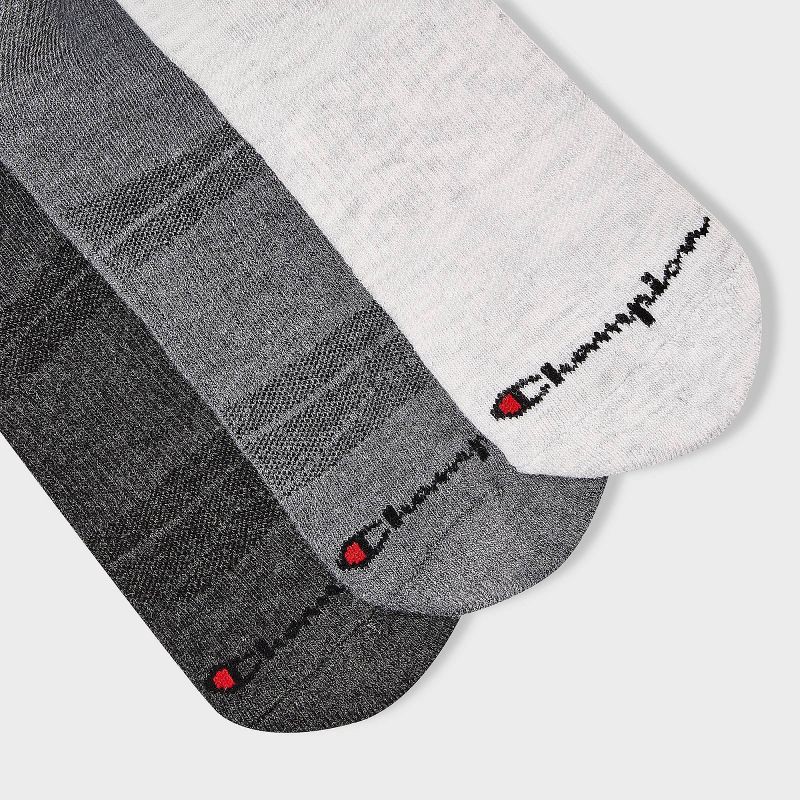 slide 2 of 2, Champion Iconic Essentials Men's 6pk Cushion Low Cut Socks - Assorted Grays 6-12, 6 ct