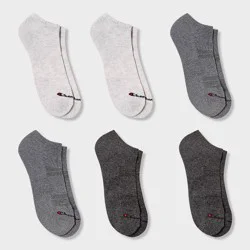 Champion Iconic Essentials Men's 6pk Cushion Low Cut Socks - Assorted Grays 6-12