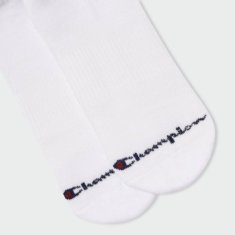 slide 3 of 3, Champion Iconic Essentials Men's 6pk Cushion Low Cut Socks - White 6-12, 6 ct