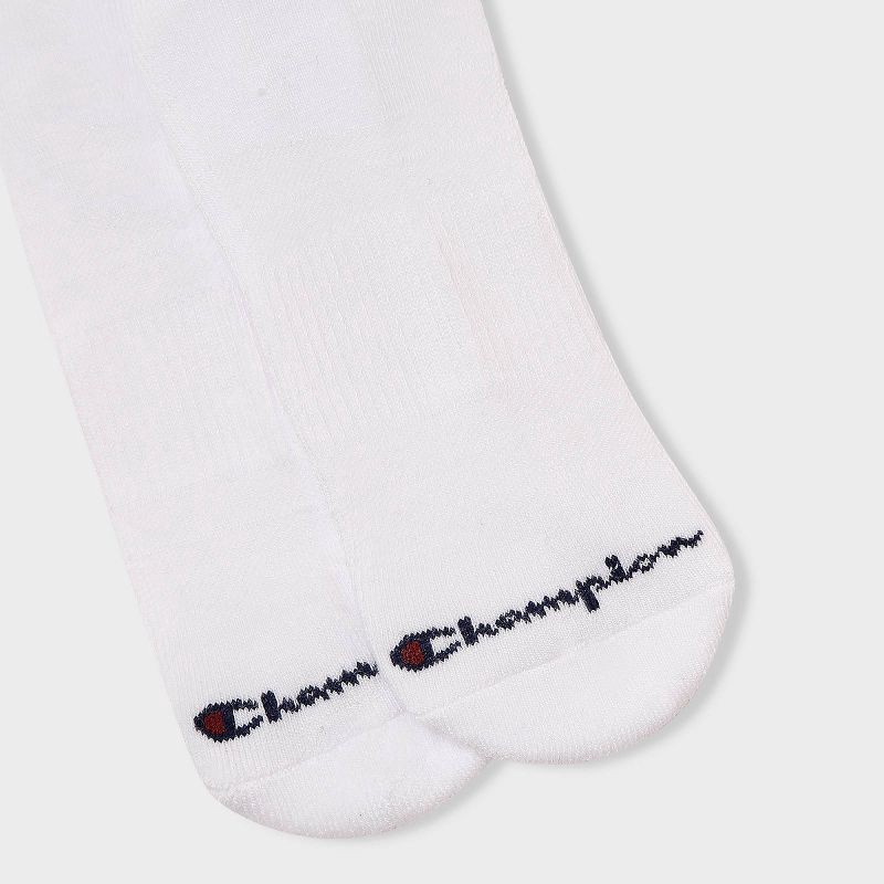 slide 4 of 4, Champion Iconic Essentials Men's 6pk Cushion Crew Socks - White 6-12, 6 ct