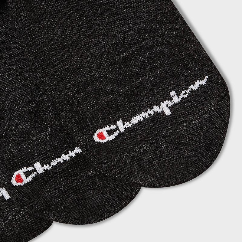 slide 3 of 3, Champion Iconic Essentials Men's 6pk Sneaker Liner Socks - Black 6-12, 6 ct