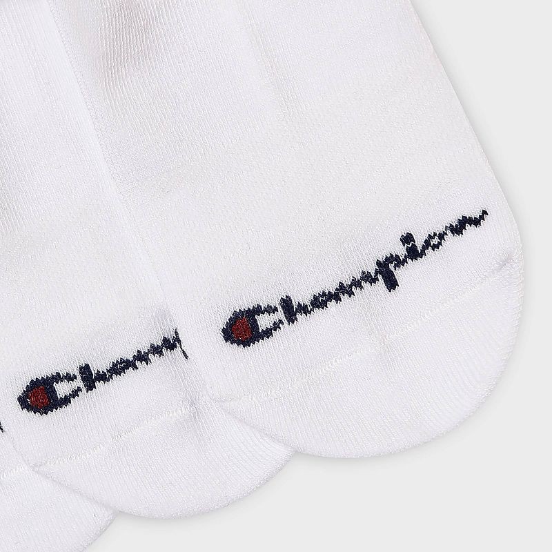 slide 3 of 3, Champion Iconic Essentials Men's 6pk Sneaker Liner Socks - White 6-12, 6 ct