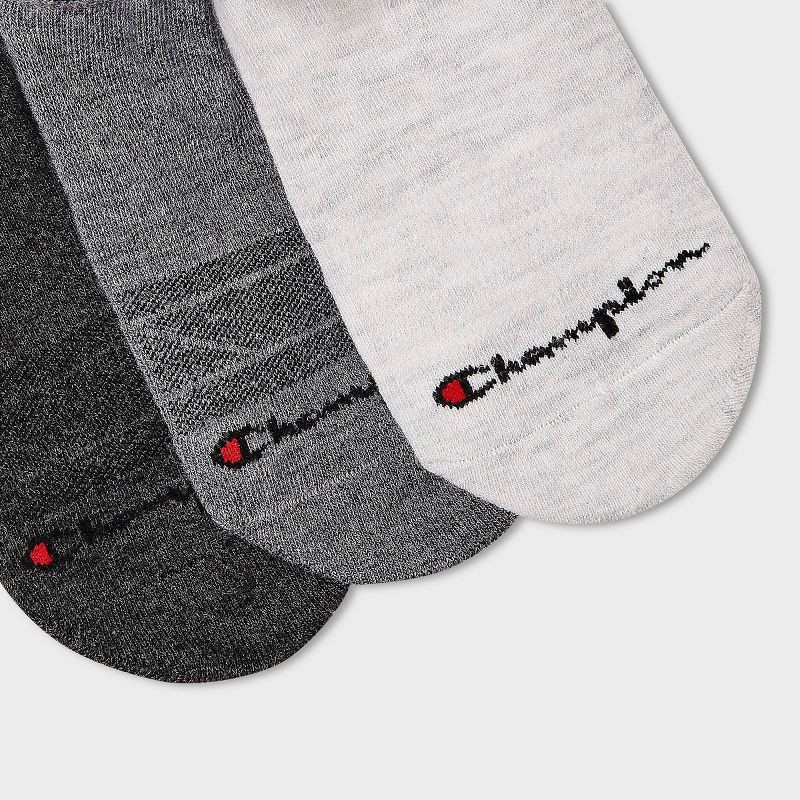 slide 3 of 3, Champion Iconic Essentials Men's 6pk Sneaker Liner Socks - Assorted Grays 6-12, 6 ct