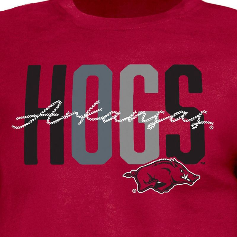slide 3 of 3, NCAA Arkansas Razorbacks Girls' Crew Neck T-Shirt - S, 1 ct