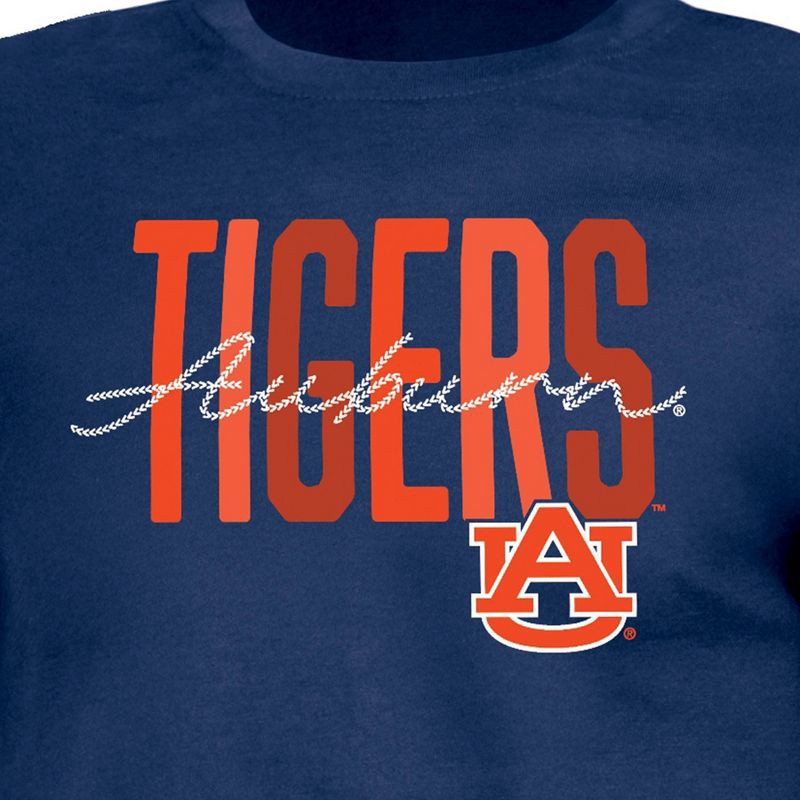 slide 3 of 3, NCAA Auburn Tigers Girls' Crew Neck T-Shirt - M: Cotton-Polyester Blend, Long Sleeve, 1 ct