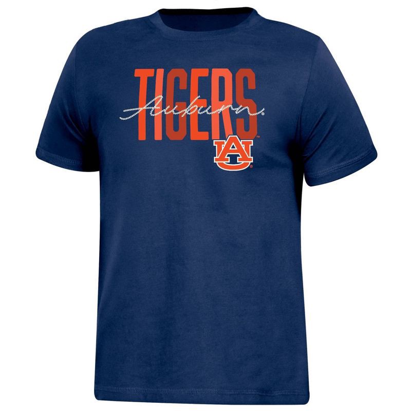 slide 1 of 3, NCAA Auburn Tigers Girls' Crew Neck T-Shirt - L, 1 ct