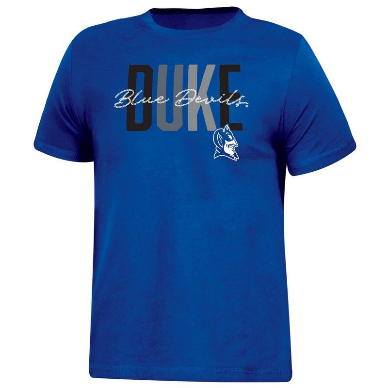 slide 1 of 3, NCAA Duke Blue Devils Girls' Crew Neck T-Shirt - S, 1 ct