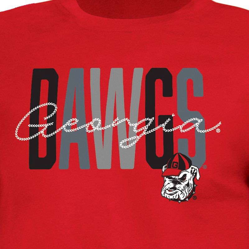slide 3 of 3, NCAA Georgia Bulldogs Girls' Crew Neck T-Shirt - XS, 1 ct
