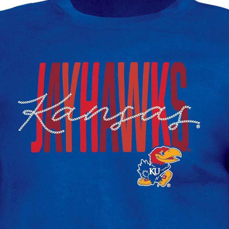 slide 3 of 3, NCAA Kansas Jayhawks Girls' Crew Neck T-Shirt - XS, 1 ct
