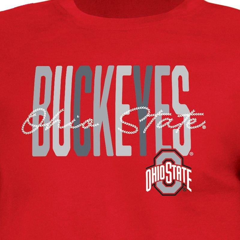 slide 3 of 3, NCAA Ohio State Buckeyes Girls' Crew Neck T-Shirt - S, 1 ct
