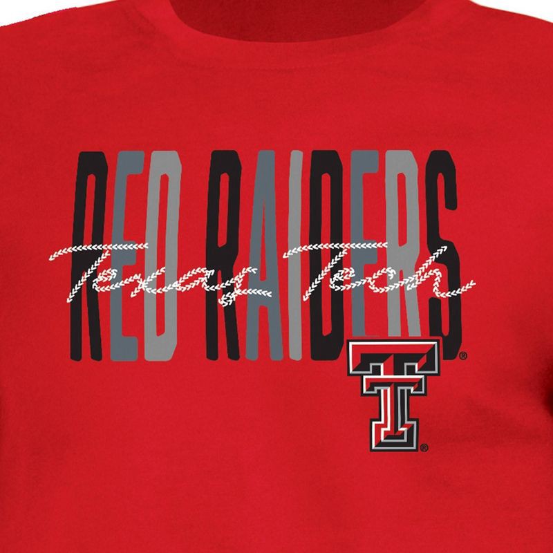 slide 3 of 3, NCAA Texas Tech Red Raiders Girls' Crew Neck T-Shirt - M: Cotton-Polyester Blend, Long Sleeve, 1 ct