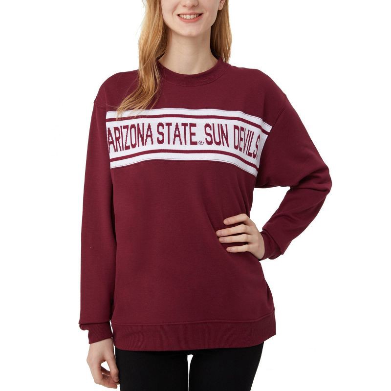 slide 1 of 3, NCAA Arizona State Sun Devils Women's Crew Neck Varsity Fashion Top - S, 1 ct