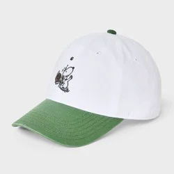 Peanuts Snoopy Pickelball Baseball Hat - White/Green