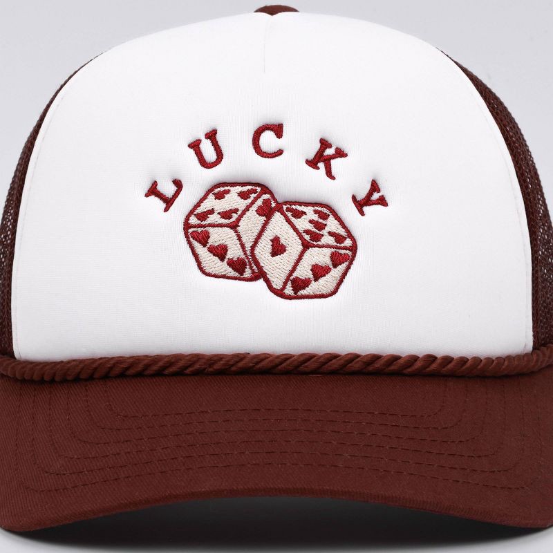 slide 2 of 5, Concept One Lucky Dice Baseball Hat - White/Maroon, 1 ct
