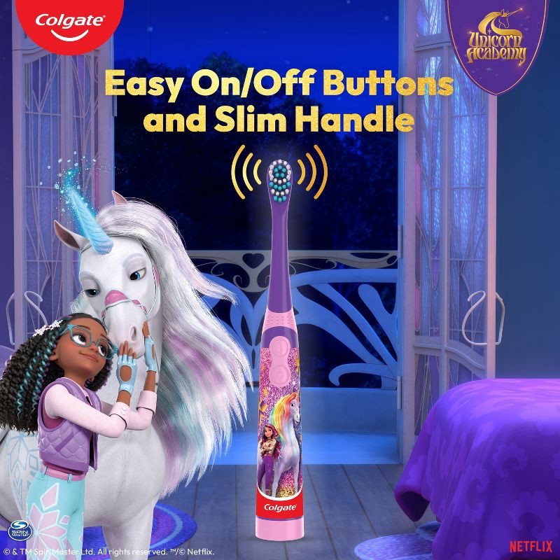 slide 5 of 12, Colgate Kids' Battery Powered Toothbrush - Unicorn Academy, 1 ct