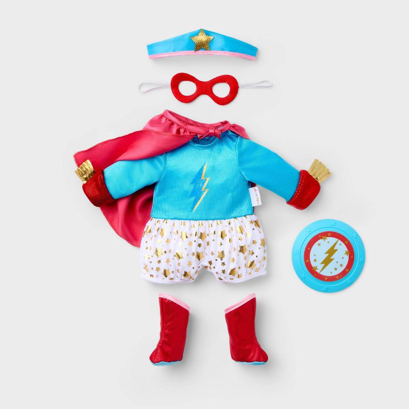 slide 1 of 4, 14" Baby Doll Superhero Outfit - Gigglescape™, 1 ct