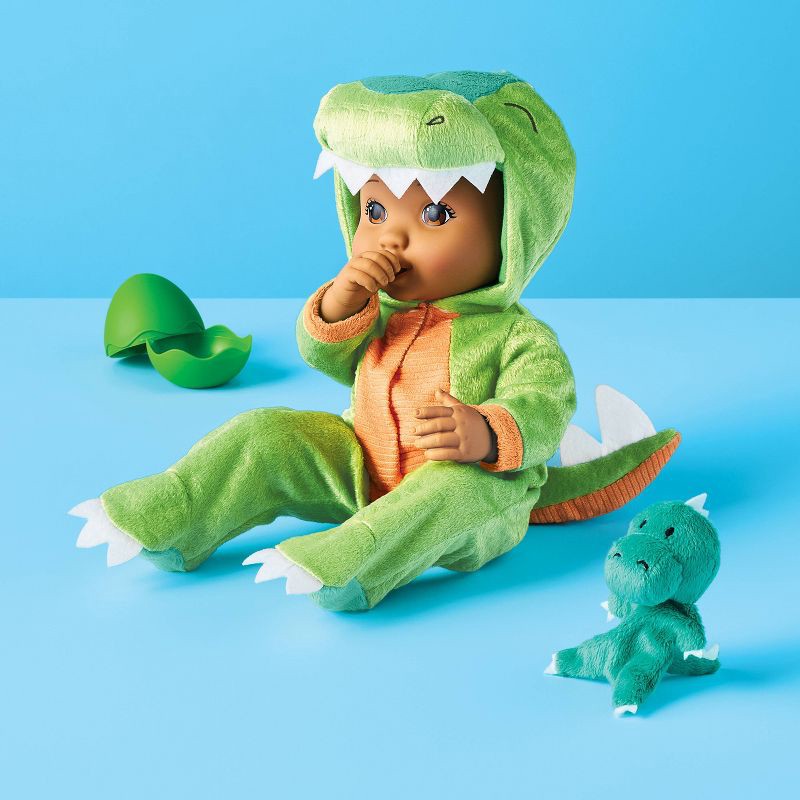 slide 2 of 5, 14" Baby Doll Dino Outfit - Gigglescape™, 1 ct