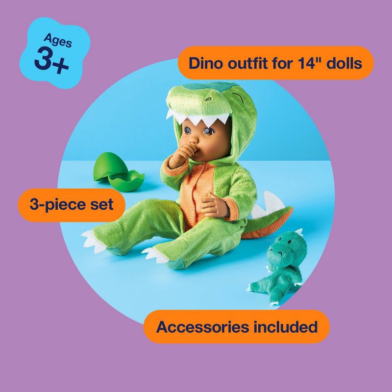 slide 5 of 5, 14" Baby Doll Dino Outfit - Gigglescape™, 1 ct