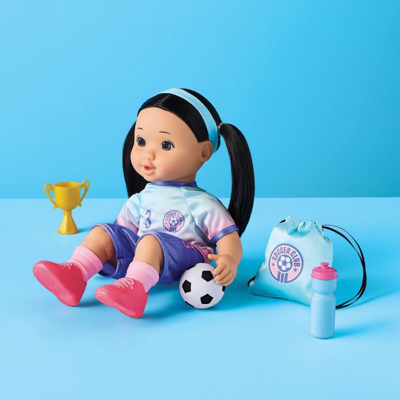 slide 2 of 4, 14" Baby Doll Soccer Uniform Outfit - Gigglescape™, 1 ct