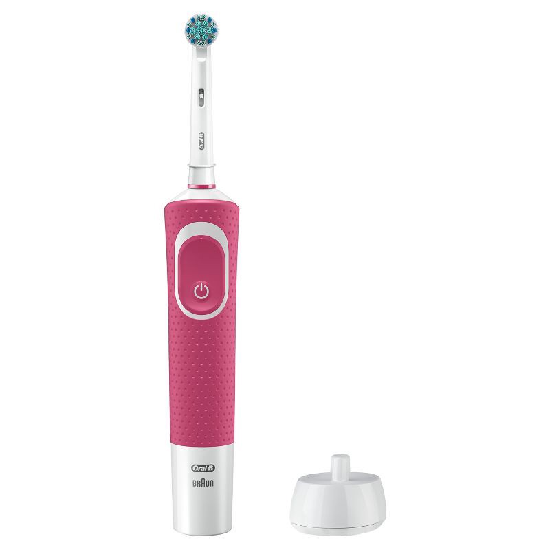 slide 2 of 9, Oral-B Kids' Electric Toothbrush with Sensitive Brush Head and Timer - Pink, 1 ct