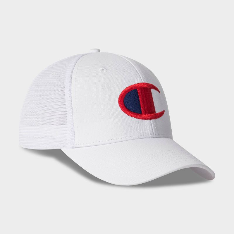 slide 3 of 4, Champion Adult Logan Twill Trucker Hat - White, 1 ct
