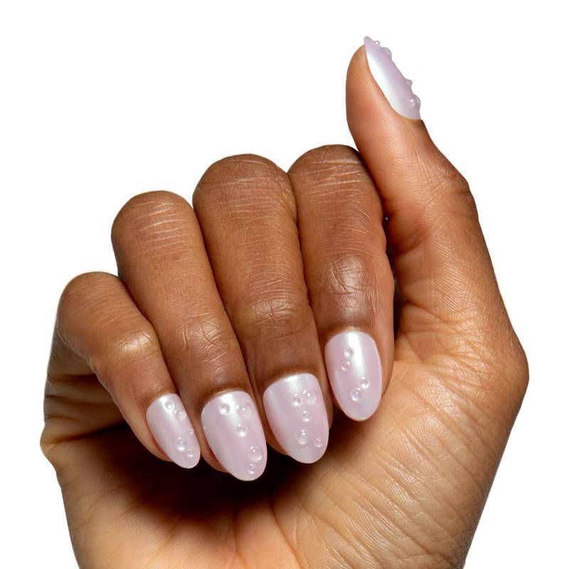 slide 3 of 5, Olive & June Press-On Fake Nails - S Almond - Goldfish Raindrops - 42ct, 42 ct