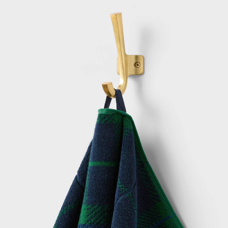 slide 4 of 6, 2pk Winter Wonderland Plaid Christmas Hand Towels Blue/Green - Threshold™, 2 ct