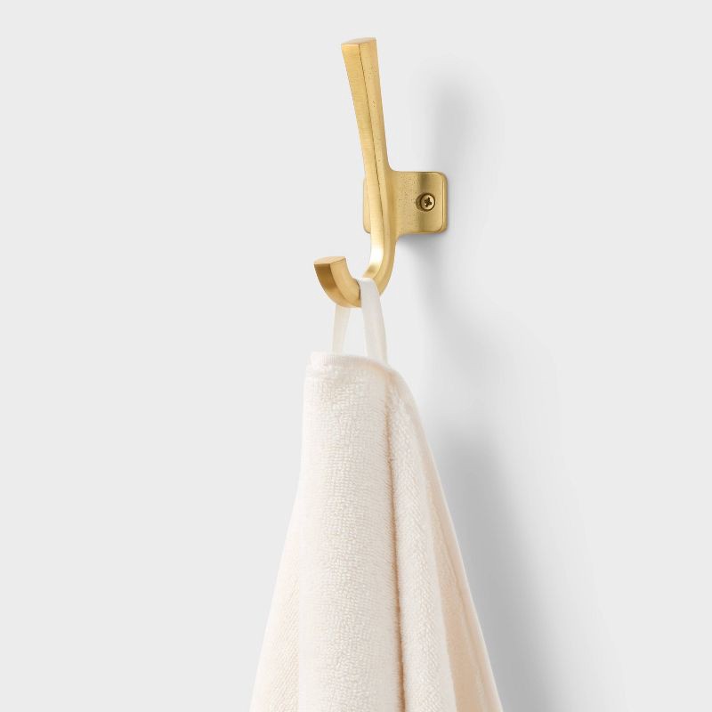 slide 4 of 4, Scalloped Christmas Bath Towel Cream/Red - Threshold™, 1 ct