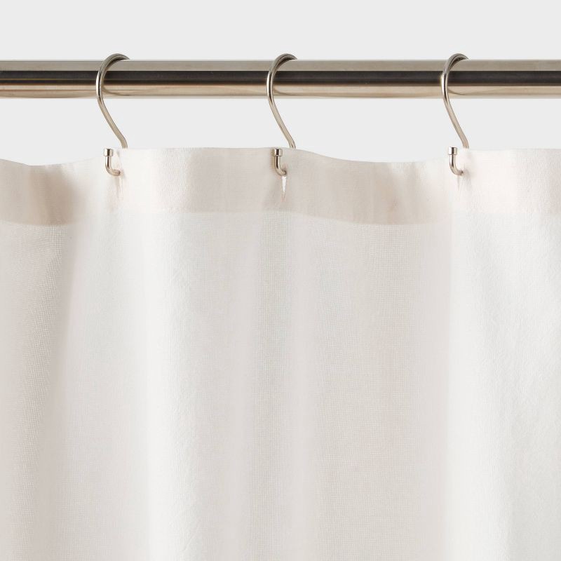 slide 3 of 4, 72"x72" Scalloped Christmas Shower Curtain Cream/Red - Threshold™, 1 ct