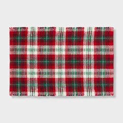 20"x30" Woven Plaid Christmas Bath Rug Red/Green - Threshold™