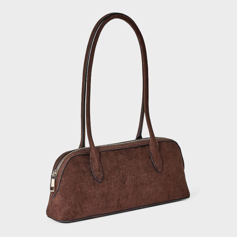 slide 3 of 5, Long Handle Satchel Handbag - A New Day™ Brown, 1 ct