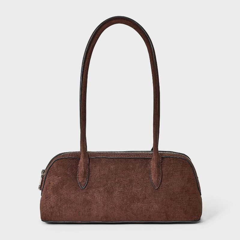 slide 1 of 5, Long Handle Satchel Handbag - A New Day™ Brown, 1 ct