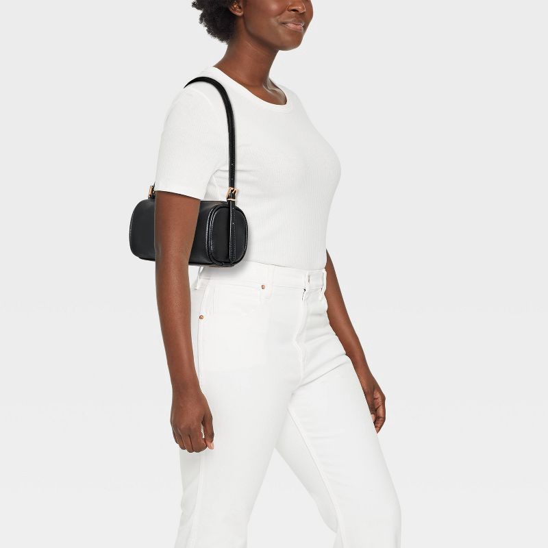 slide 2 of 5, Mini Boxy Barrel Bag - A New Day™ Black, 1 ct