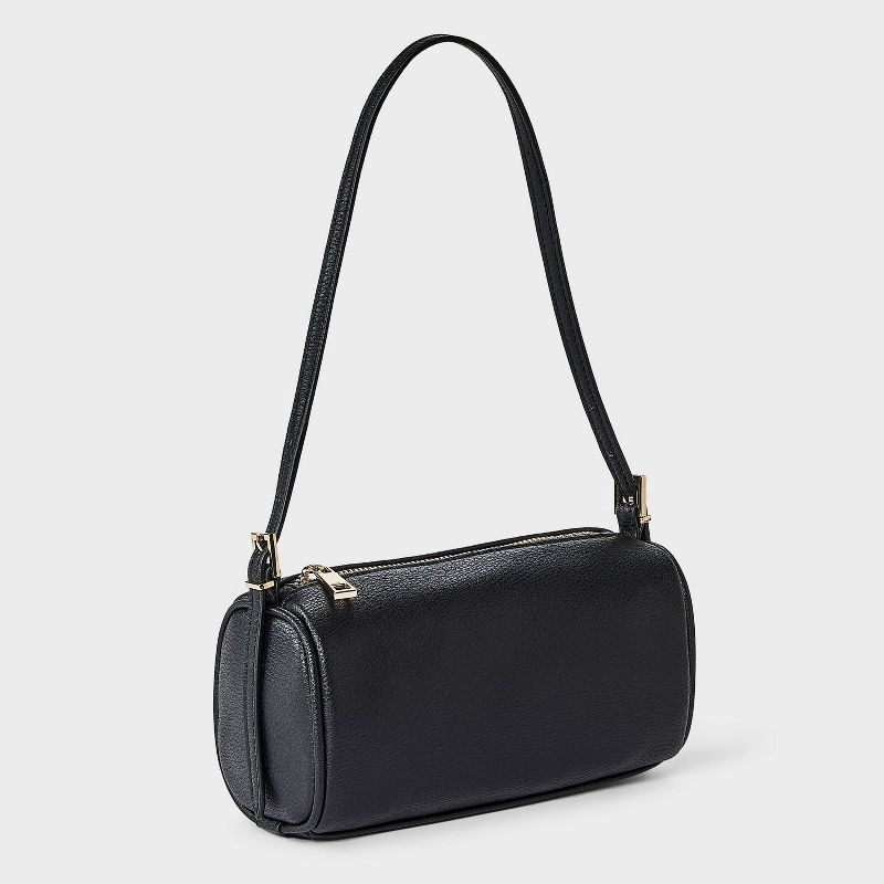 slide 3 of 5, Mini Boxy Barrel Bag - A New Day™ Black, 1 ct