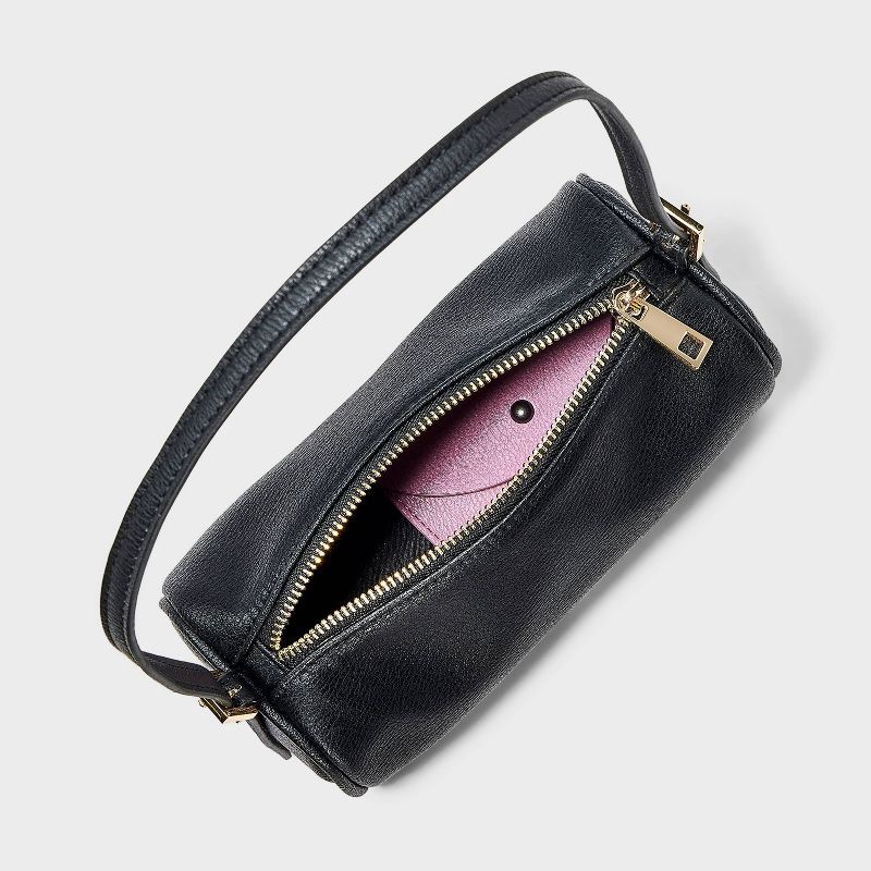 slide 4 of 5, Mini Boxy Barrel Bag - A New Day™ Black, 1 ct