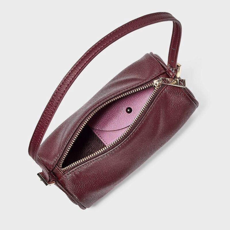 slide 4 of 5, Mini Boxy Barrel Bag - A New Day™ Dark Red, 1 ct