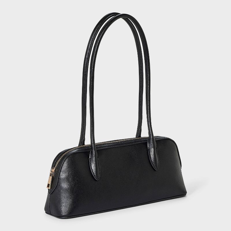 slide 3 of 5, Long Handle Satchel Handbag - A New Day™ Black, 1 ct