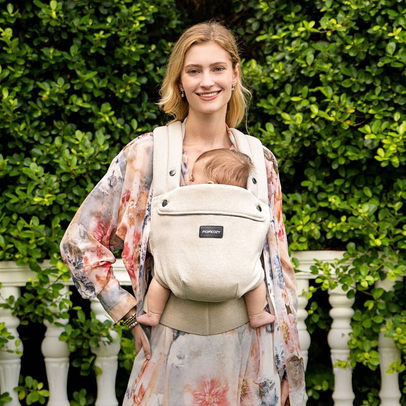 slide 2 of 6, Momcozy Baby Carrier with Natural Cotton Linen - Light Amber, 1 ct