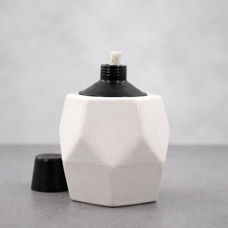 slide 1 of 4, Patio Essentials Geo Table Top Torch White, 1 ct