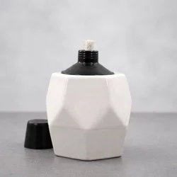 Patio Essentials Geo Table Top Torch White