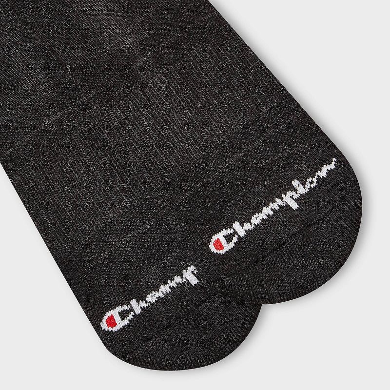 slide 3 of 4, Champion Iconic Essentials Women's 6pk Cushioned Quarter Crew Socks - Black 4-10, 6 ct