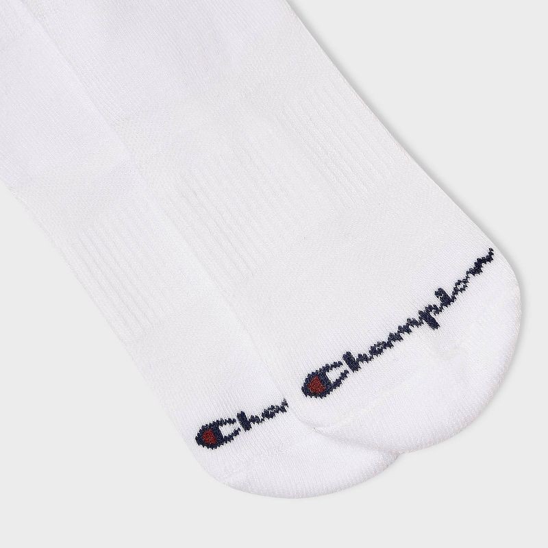 slide 3 of 4, Champion Iconic Essentials Women's 6pk Cushioned Quarter Crew Socks - White 4-10, 6 ct