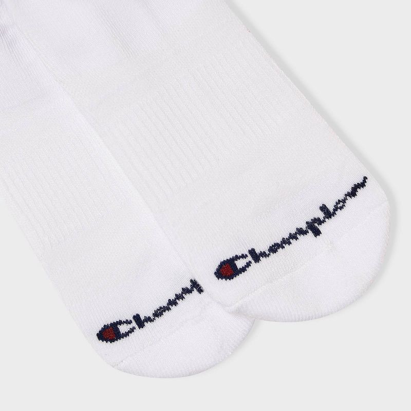 slide 3 of 3, Champion Iconic Essentials Women's 6pk Cushioned Low Cut Socks - White 4-10, 6 ct