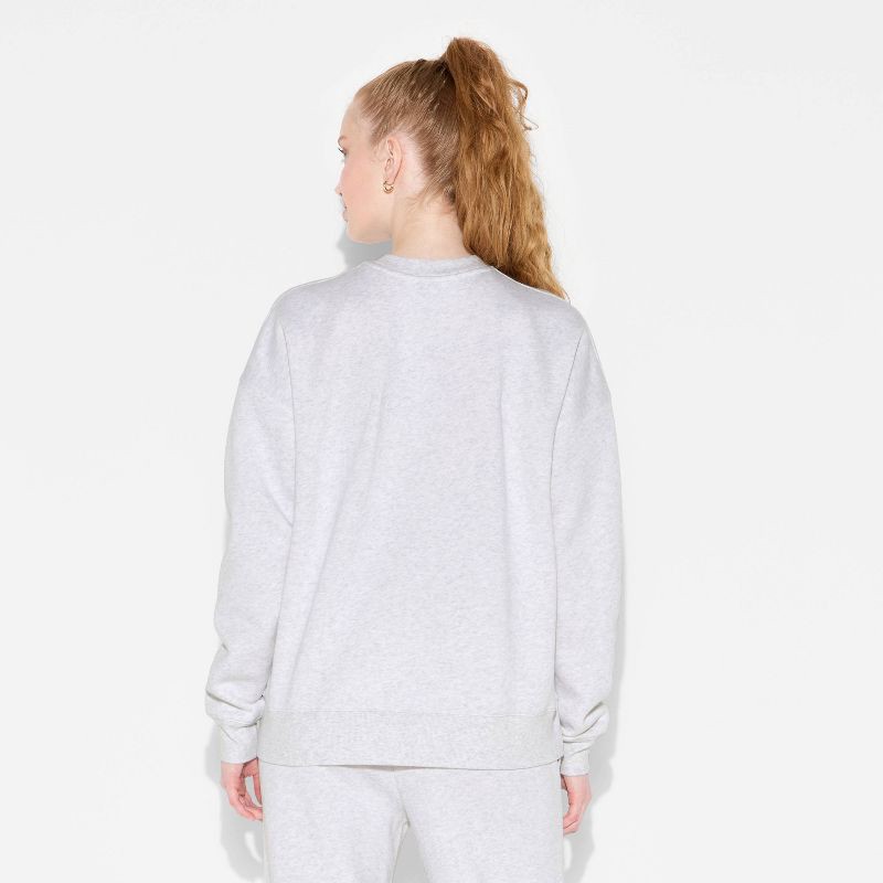 slide 3 of 3, Women's Oversized Pullover Sweatshirt - Wild Fable™ Light Gray M, 1 ct